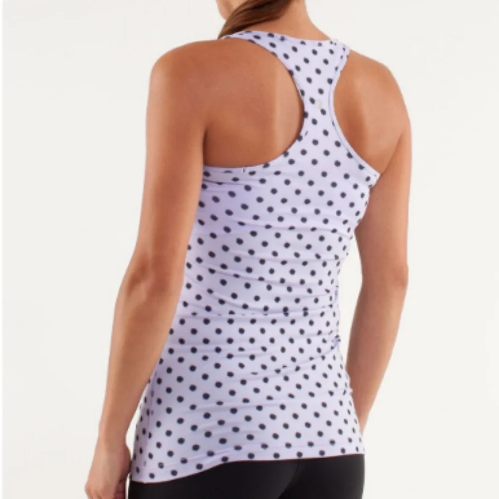 Lululemon Cool Racerback High Noon Dot Lilac Black